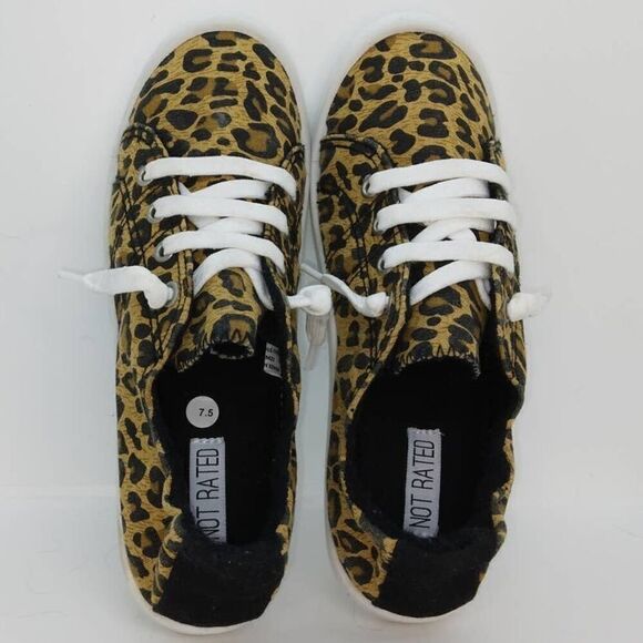 Not Rated Designer Womens NEW Leopard Design Sneakers - sz. 7 1/2 - Picture 3 of 5
